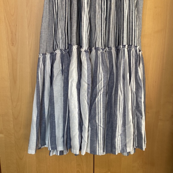 J. Crew Chambray Cover Up Tiered Dress in Blue Striped Chambray size S - Picture 6 of 8